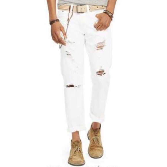 Denim /& Supply Ralph Lauren Men/'s Straight-Leg Coolidge White Jeans